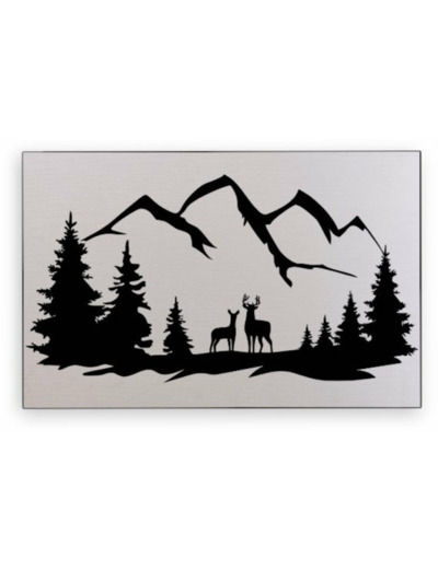 Paysage Montagnes avec Cerfs