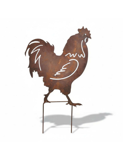 Silhouette jardin coq 26x16cm