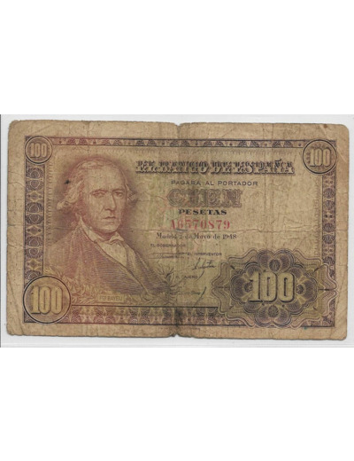 ESPAGNE 100 PESETAS 02/05/1948 SERIE AG TB