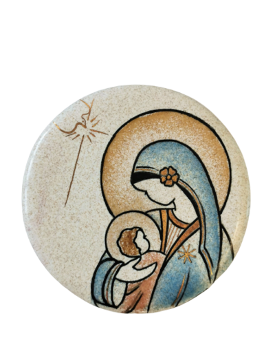 Vierge protectrice blanc D7,3cm - EMAUX DU LIBAN