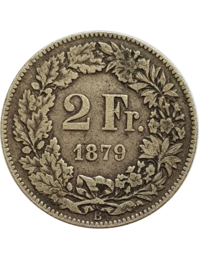 SUISSE 2 FRANCS 1879 B TB+ N2