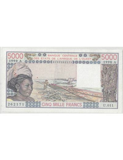 B.C.E.A.O (COTE D'IVOIRE ) 5000 FRANCS  1990 SUP