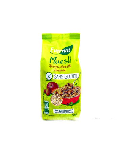 Müesli Pomme Noisettes Amandes Sans Gluten Bio 375g