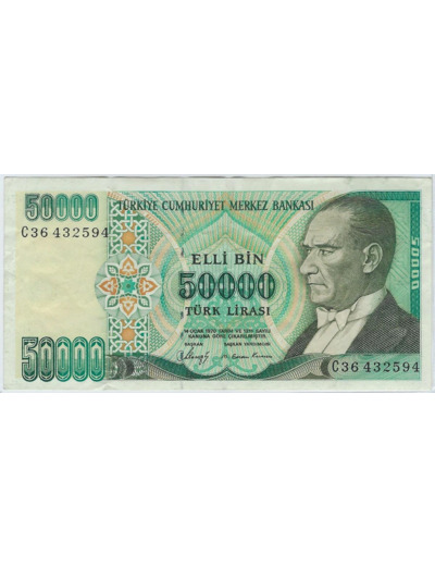 TURQUIE 50000 LIRA 1970 (1989) SERIE C36 TTB+