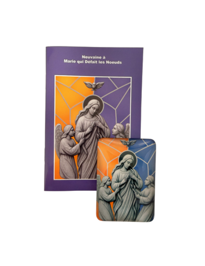 Magnet en Verre 48x68mm + Livret Neuvaine Marie qui Défait les Noeuds