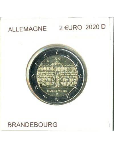 ALLEMAGNE 2020 D  2 EURO COMMEMORATIVE BRANDEBOURG SUP