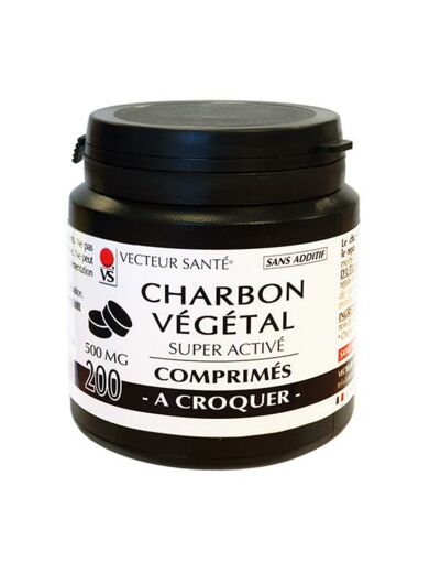 Charbon végétal à croquer-200 comprimés-Vecteur santé