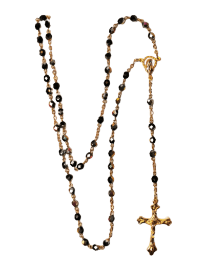 Chapelet Perles en Verre Sur Chaine Dorée - SCARABÉ