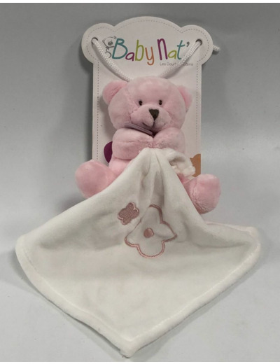 DOUDOU CALINS OURSON BONBON ROSE de chez BABY NAT'