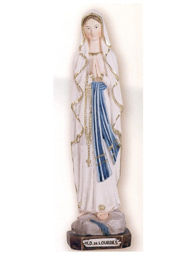 Vierge de Lourdes 30 cm polychrome - résine peinte main