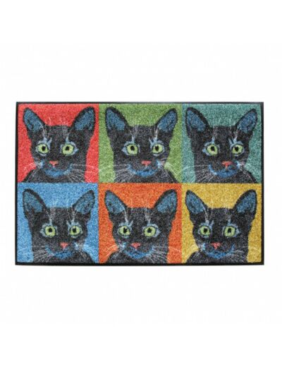 Tapis Antidérapant CHATS POP ART MULTICOLORE Garnier-Thiebaut