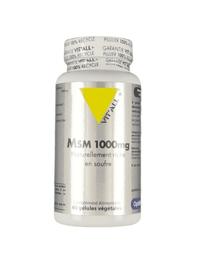 MSM 1000mg Naturellement Riche en Soufre 60 Gélules Végétales