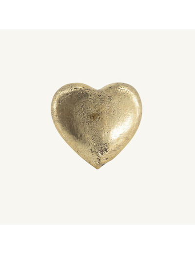 Bouton de tiroir Cœur Doré Laiton Recyclé 4x4x6cm