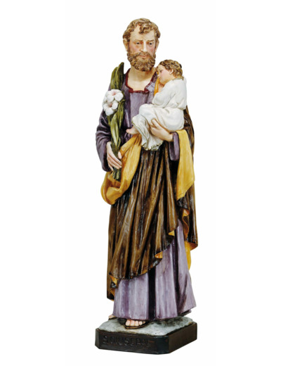 St Joseph 60cm polychrome- résine peinte main