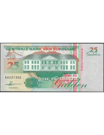 SURINAME 25 GULDEN 9 JUILLET 1991 Série AA NEUF (W138a)