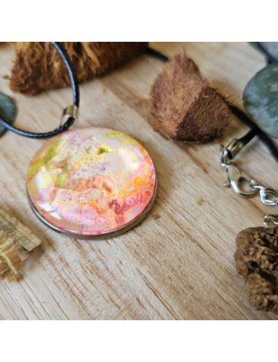 Collier en cordon ciré noir unique fait main