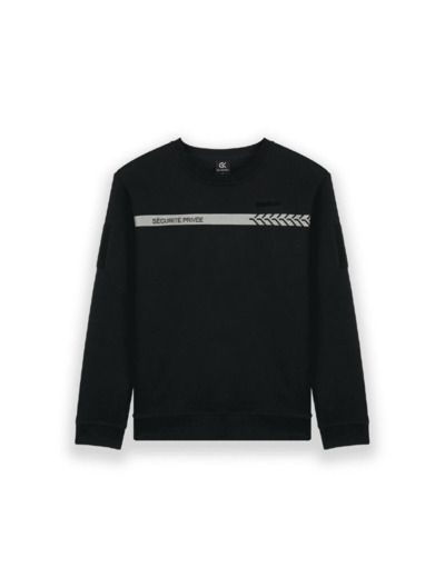 Sweat sécurité privée noir avec bande grise GK - Tailles XS à 5XL