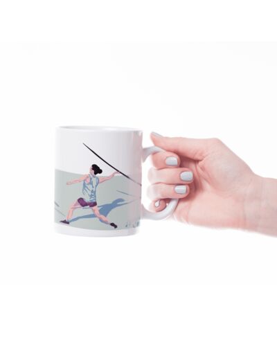 Tasse ou mug athlétisme "Javelot femme" - Personnalisable