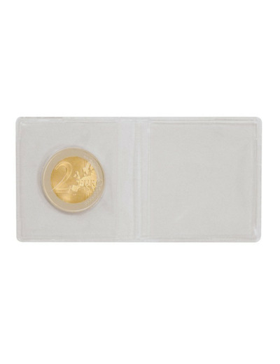 DOUBLE ETUI POUR MONNAIES jusqu'à 45 mm PAR 50 (lindner 2054)