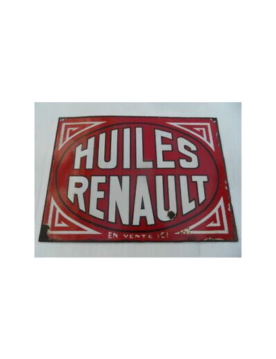 Plaque métal Huiles Renault - 40 x 30cm