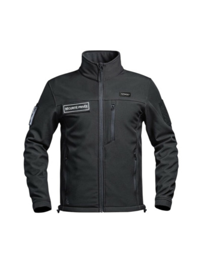 Veste softshell sécurité privée SÉCU-ONE flap noir