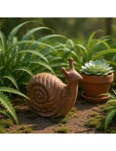 Figurine escargot en fonte 15x9x14cm
