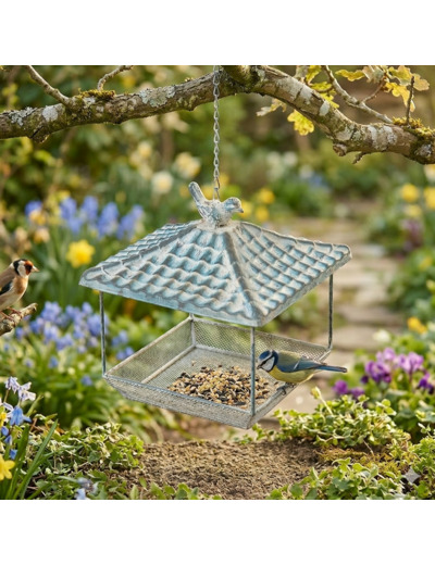 Mangeoire oiseaux à suspendre Pagode 20x20x58cm