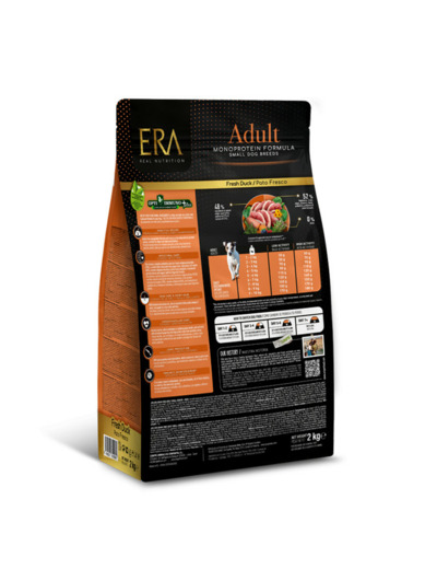 ERA Grain-Free, Monoprotéine Canard pour chiens adultes de petite race - 2KG