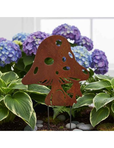 Silhouette décoratif jardin grand champignon 59x1x71cm
