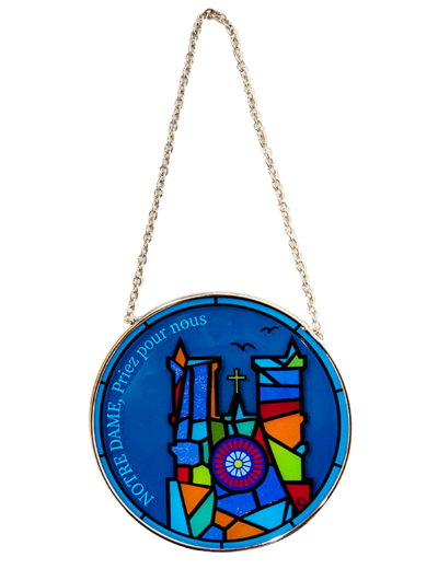 Vitrail Mural en verre D114mm, avec ventouse - ND DE PARIS