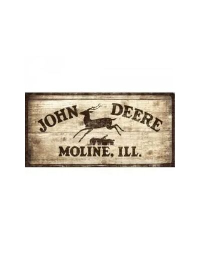 Plaque métal John Deere Moline, ILL , en 25*50 .