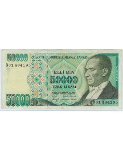 TURQUIE 50000 LIRA 1970 (1989) SERIE B61 TTB