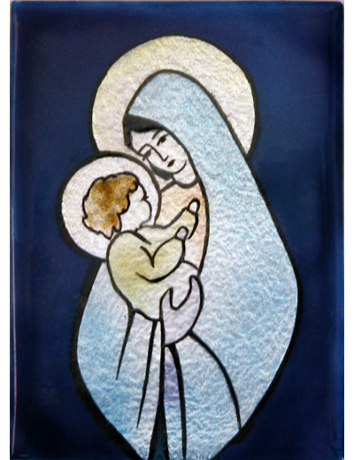 Vierge de l'hexagone 9,6X6,8cm - EMAUX DU LIBAN