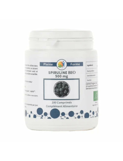 Spiruline bio 500mg-180 comprimés-Pleine forme