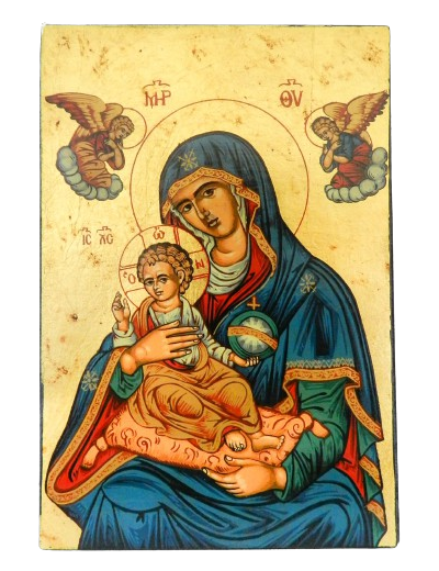 Icône sérigraphiée MDF- 9 x12 cm- PERPETUELLE BLEUE