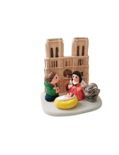 CRECHE en céramique BLOC 8x7cm - ND de PARIS - V.HUGO