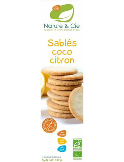 BISCUIT SABLE COCO CITRON (16) 125G NATURE & COMPAGNIE