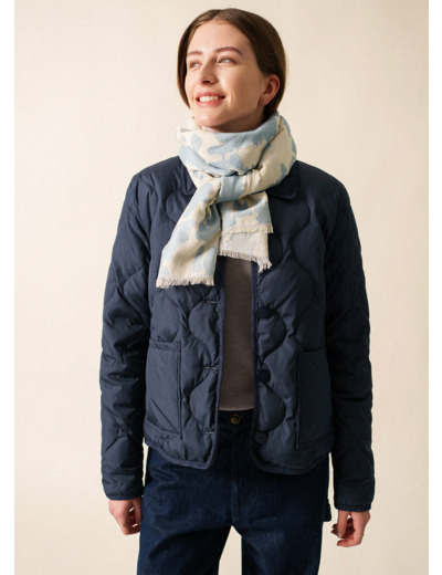 Foulard Mer de Glace en coton et laine