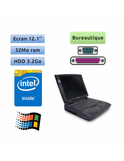 Compaq Armada 1592 - 3.11 - PM 32MB 3.2GB - 12.1 - Port Serie et Parallèle - Ordinateur Portable