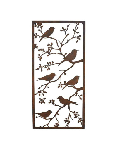 Cadre mural jardin branches oiseaux 48x2x98cm