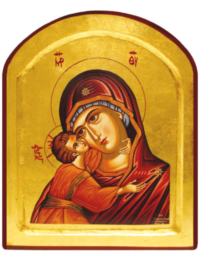 Icône dorée incurvée arrondie 18*23cm - VIERGE KORSUN