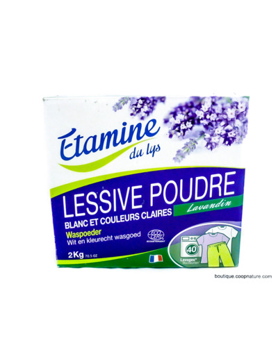 Lessive en Poudre Blanc et Couleurs Claires Ecocert 2L