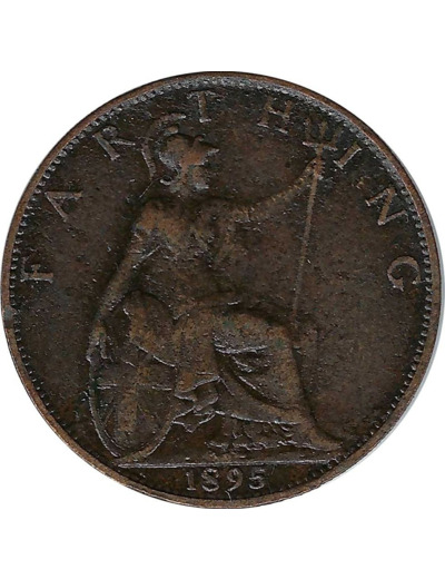 GRANDE BRETAGNE 1 FARTHING VICTORIA OLD HEAD 1895 TTB