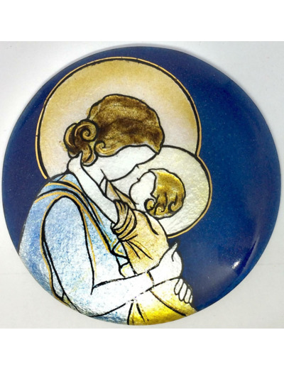 Vierge de Botticelli D8,3cm - EMAUX DU LIBAN
