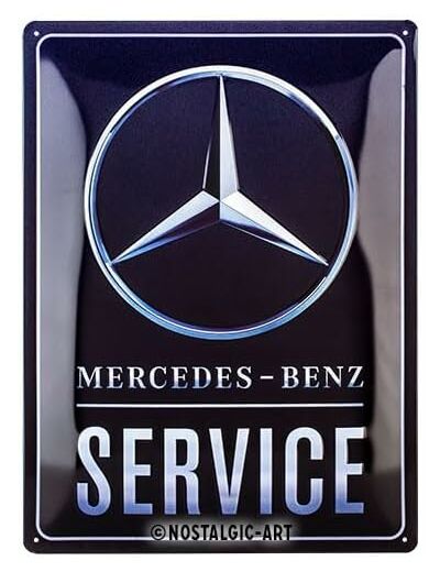 Plaque métal vintage – Mercedes Benz – Service – 30 x 40 cm – Nostalgic-Art.