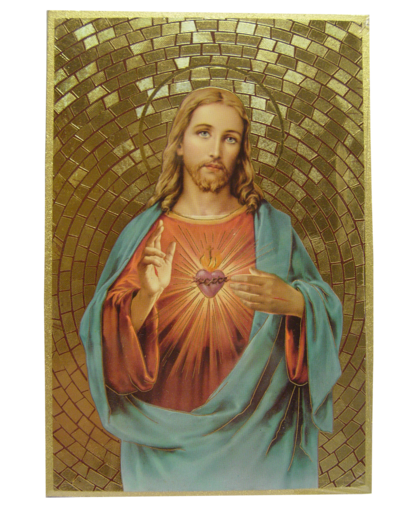 Plaquette Dorée 10x15,5cm - SACRÉ COEUR