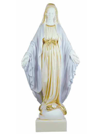 Vierge Miraculeuse - Statue en albâtre 50cm -Couleur
