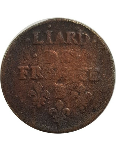 LOUIS XIV (1643-1715) LIARD DE FRANCE 1656 B* (Pont De L'Arche) TB-