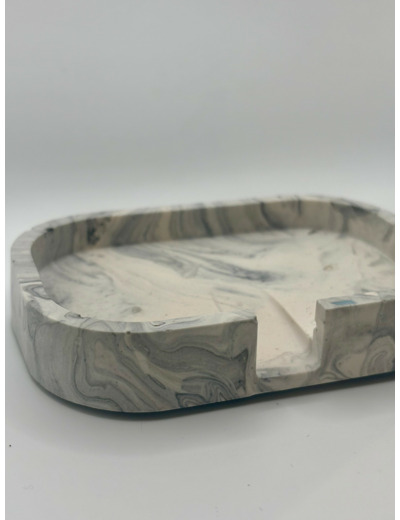 Porte-savon rectangulaire effet marbre avec écoulement d’eau