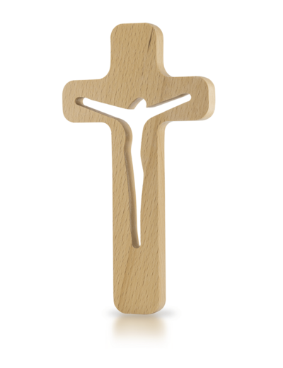 Crucifix en BOIS contemporaine 20x11cm- CHRIST AJOURÉ